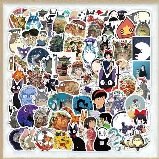 Agan Studio Ghibli Stickers 100pcs Waterproof Vinyl Anime Stickers for Kids Teens Adult Skateboard Computer Laptop