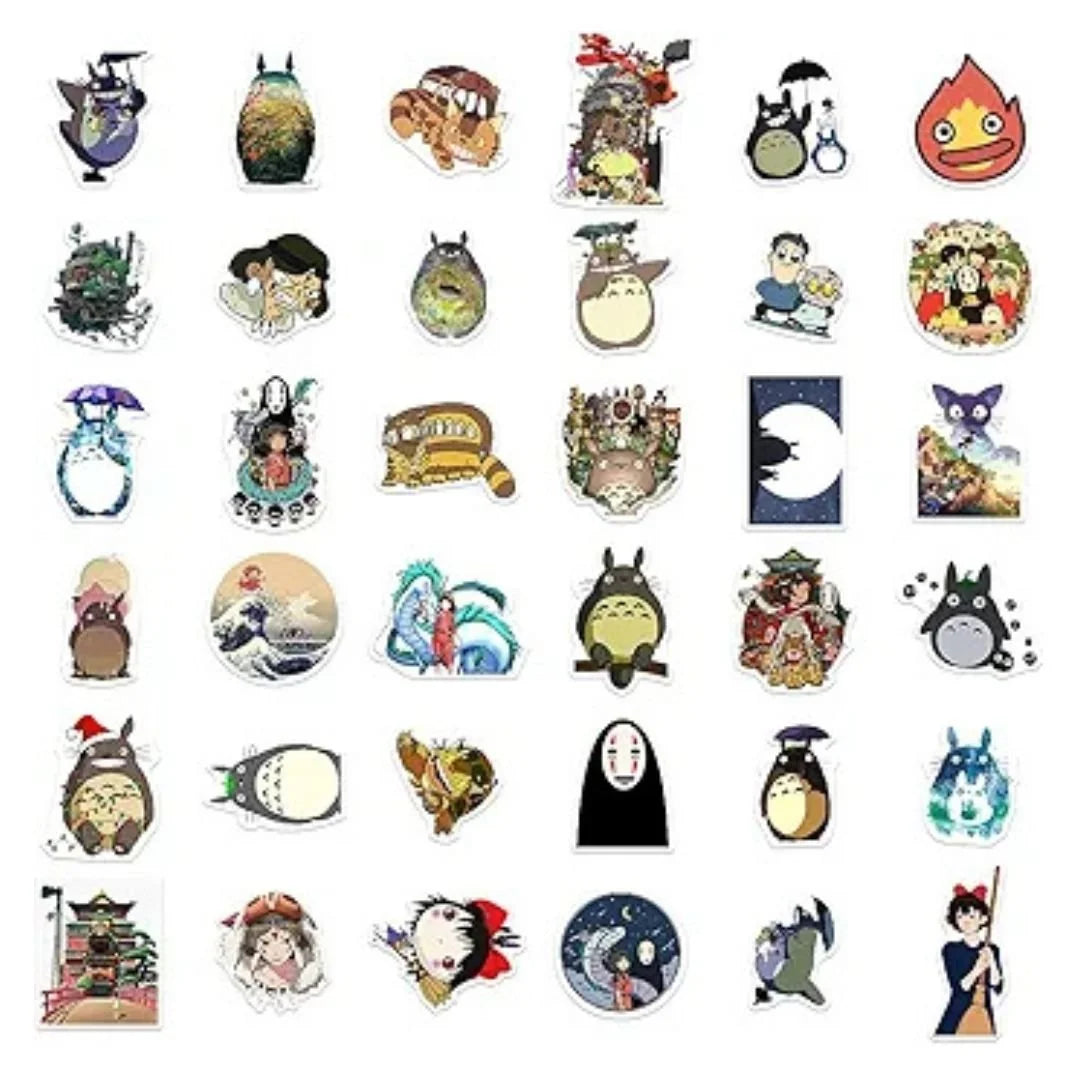 Agan Studio Ghibli Stickers 100pcs Waterproof Vinyl Anime Stickers for Kids Teens Adult Skateboard Computer Laptop